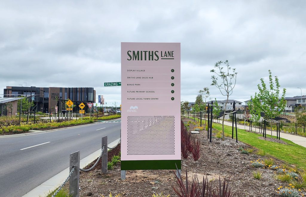 project-Mirvac--Smiths-Lane-Perforted-Wayfinding-Pylon